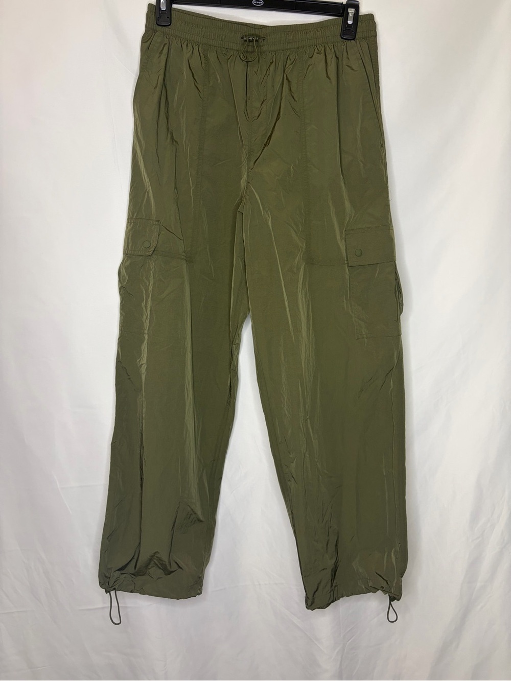 Victoria’s Secret PINK Olive Green Parachute Cargo Pants Y2K Utility Size L - Picture 3 of 13